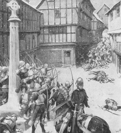 A Body of Archers formed and shot arrow after arrow into the thick of their foes, illustration from 